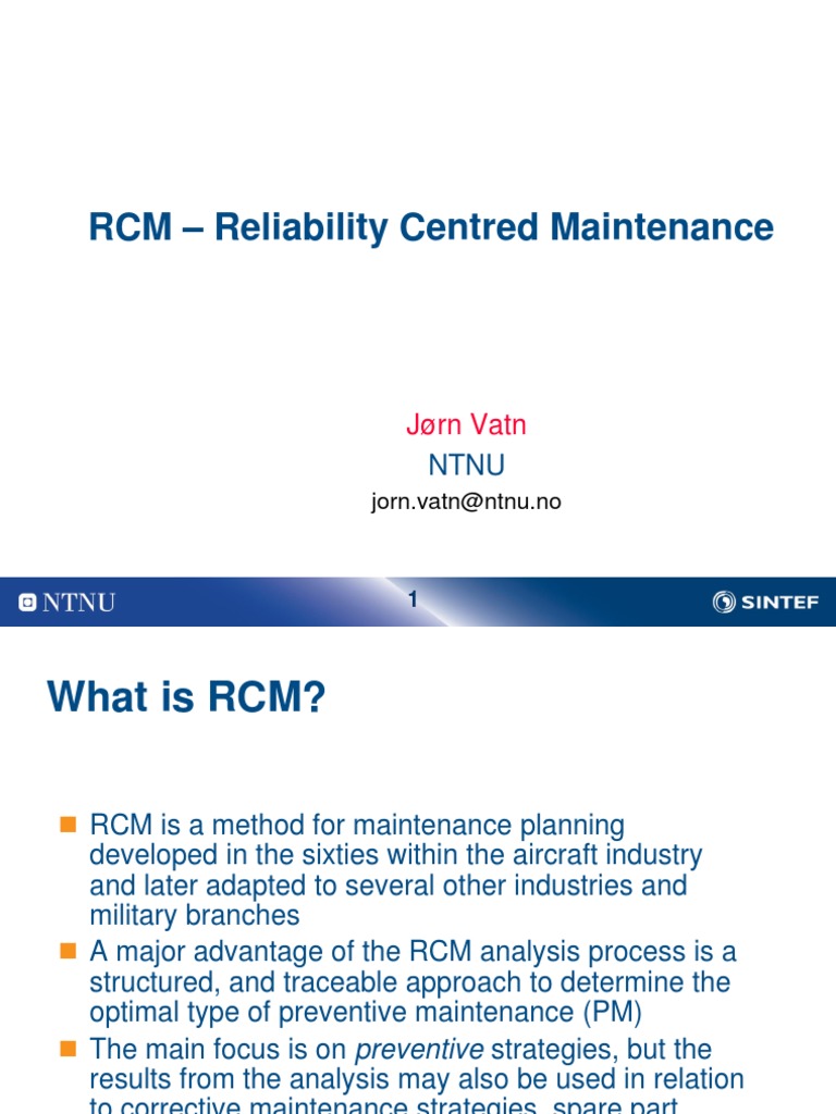 Understanding Reliability-Centered Maintenance | PDF | Reliability ...