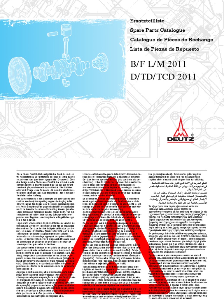 Spare Parts Catalogue DEUTZ TCD2011 L04 W PDF | PDF