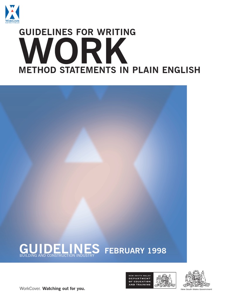 Writing Work Method Statement Plain English Guidelines 0231 PDF | PDF ...