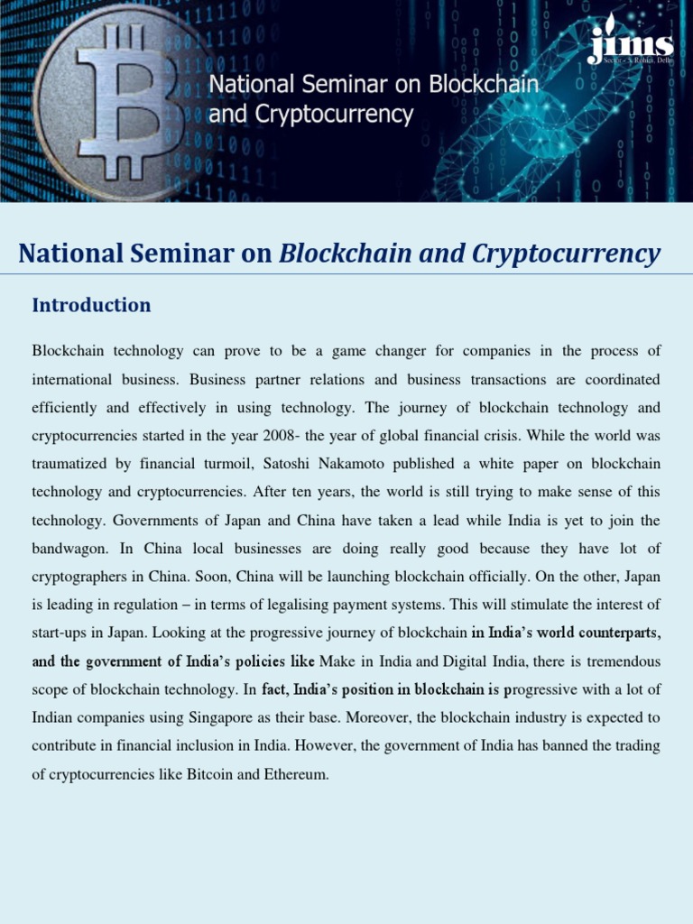 Blockchain & Cryptocurrency Seminar | PDF | Cryptocurrency | Bitcoin