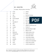 Autumn Vocabulary Key PDF