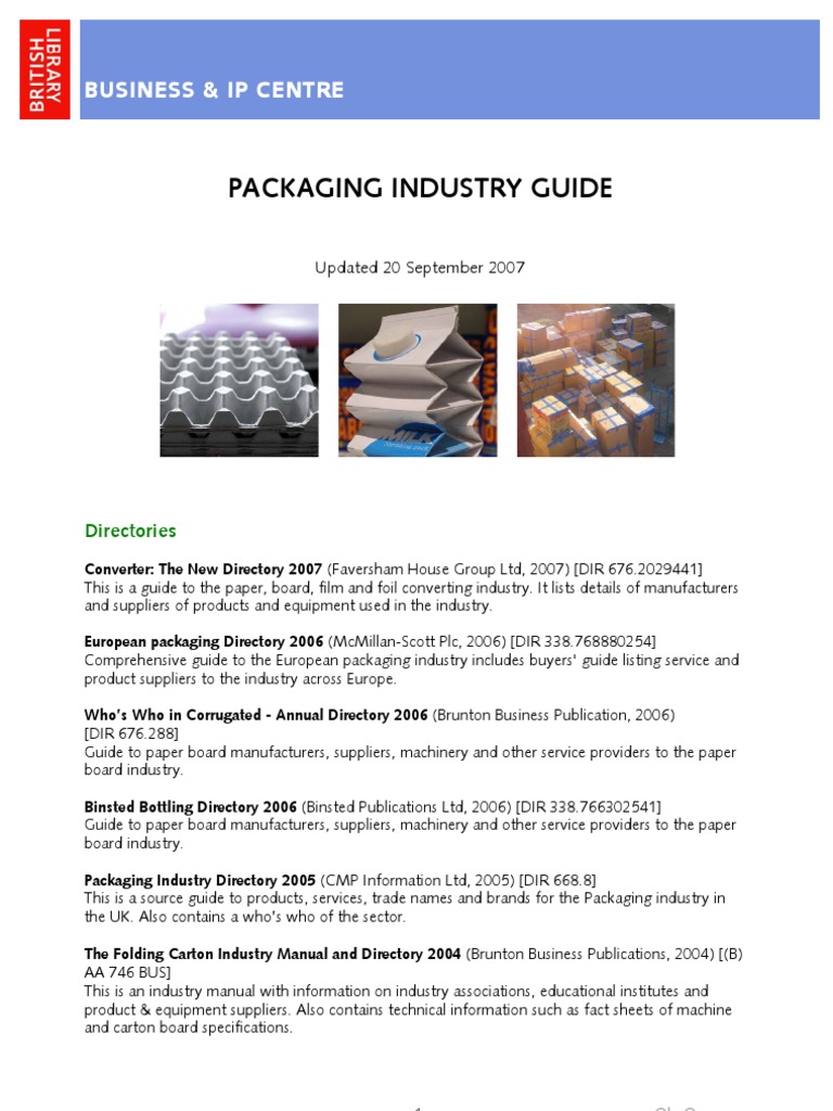 Packaging Industry Guide | PDF | Packaging And Labeling | Market ...