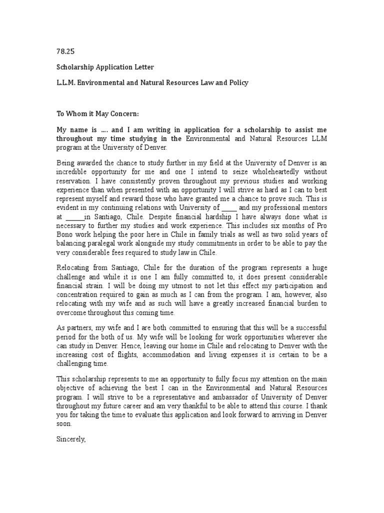 Scholarship Essay Sample