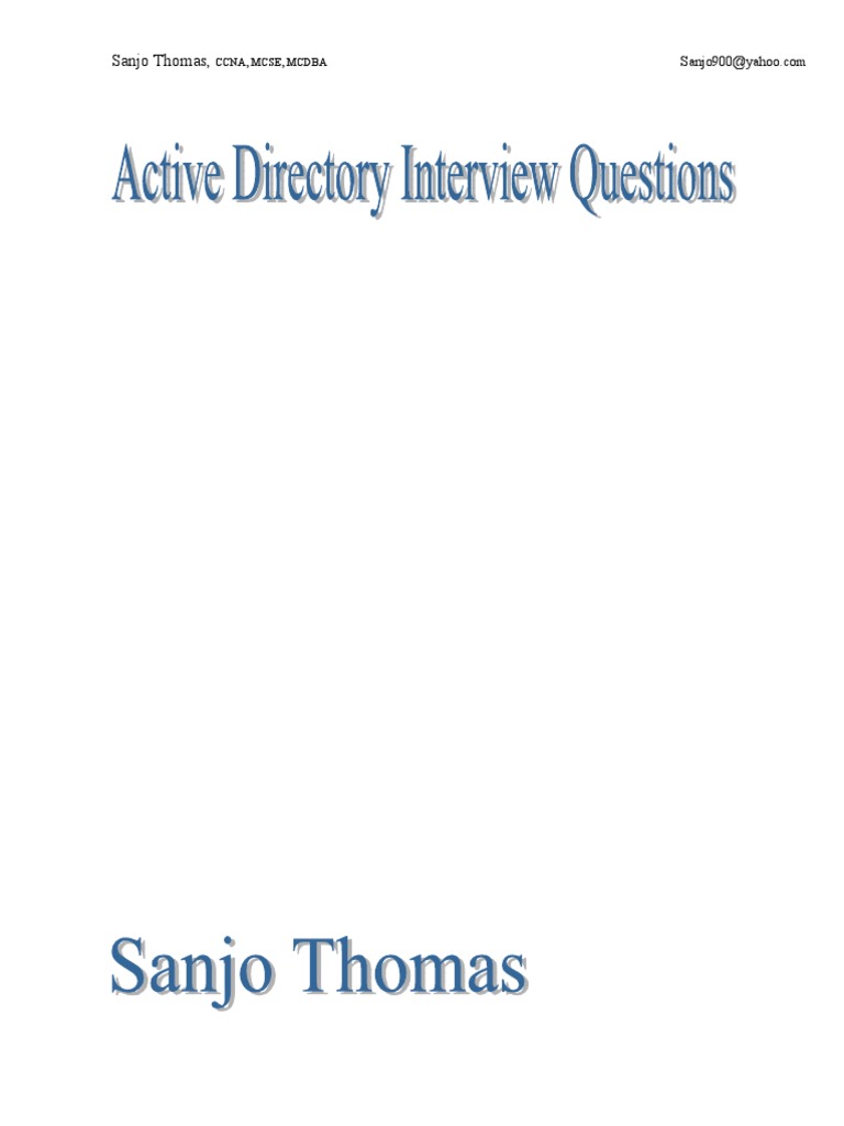 Active Directory Interview Questions PDF | PDF | Business