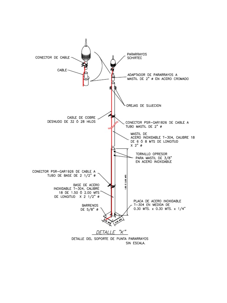 Detalle Del Soporte de Pararrayos Schirtec | PDF