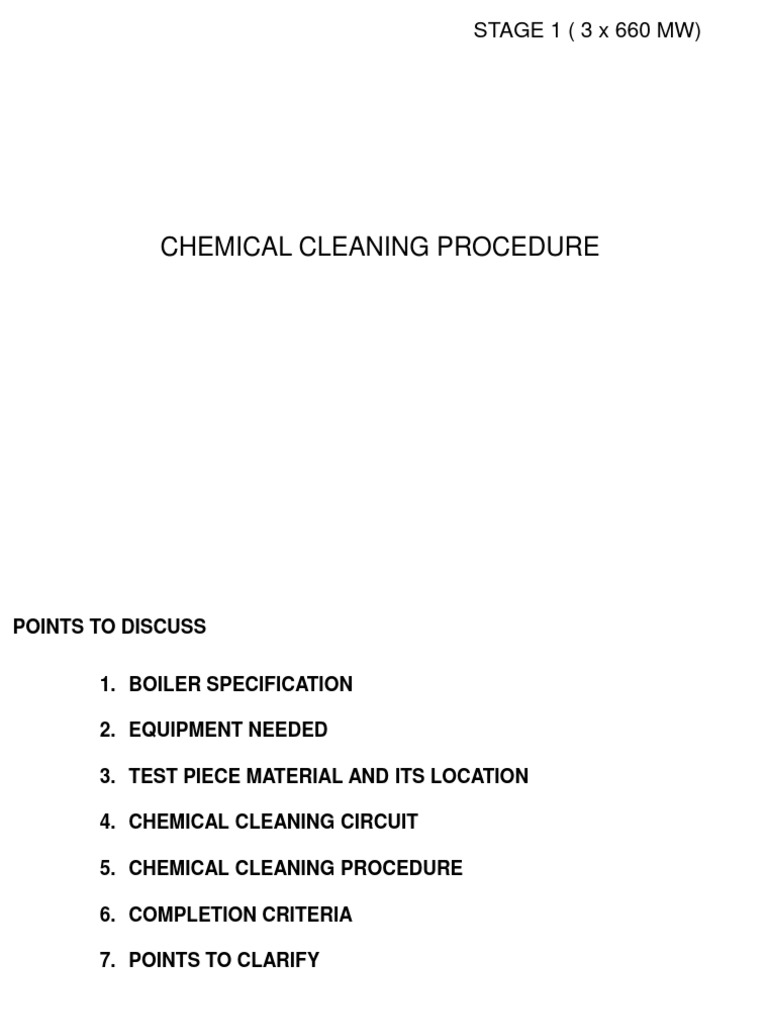 Chemical Cleaning Procedure PDF Boiler Furnace
