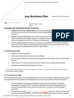 Insurance Company Business Plan Sample - Strategy and Implementation - Bplans
