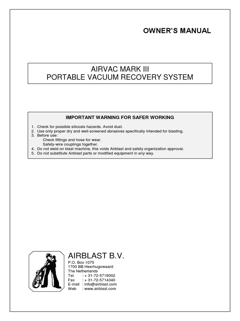 Airvac Portable Vacuum Recovery System PDF Pump Valve