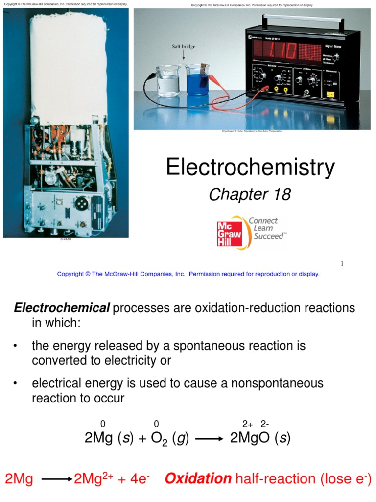 Chapter 18 Electrochemistry | PDF | Redox | Electrochemistry