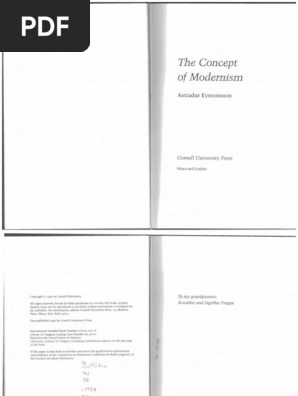 Eysteinsson - The Concept of Modernism - Selec | PDF | Modernism