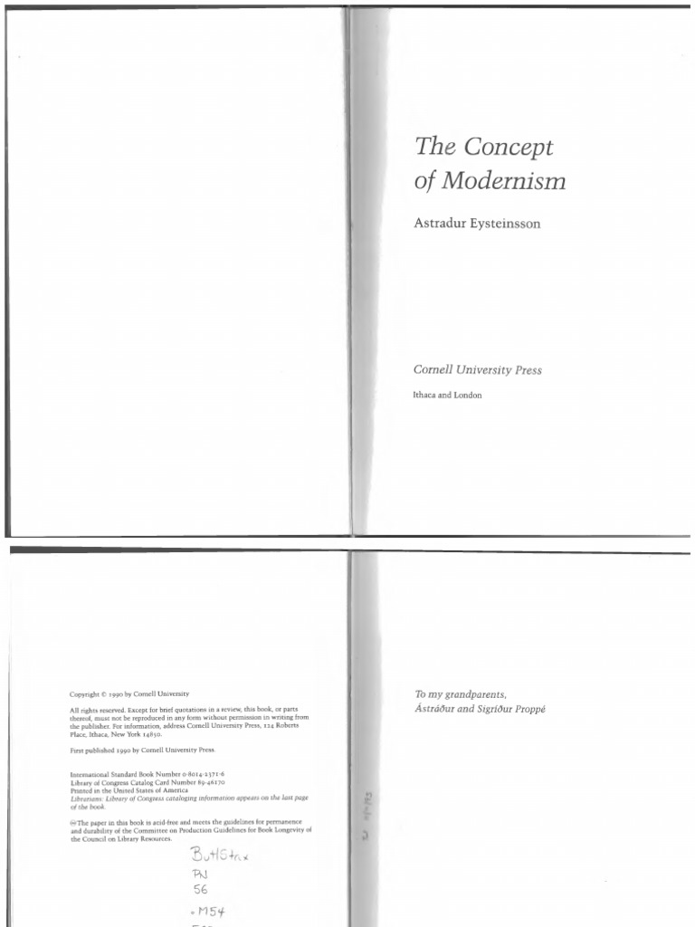 Eysteinsson - The Concept of Modernism - Selec | PDF | Modernism