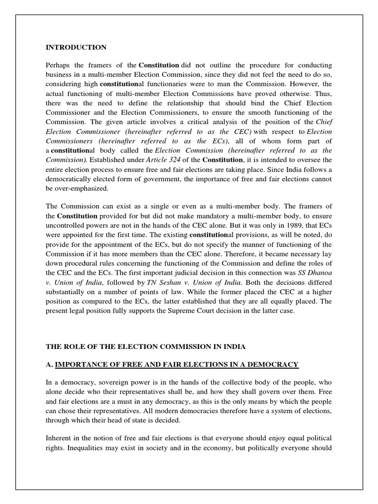 Election Comissioner | PDF | Supreme Court Of India | Democracy