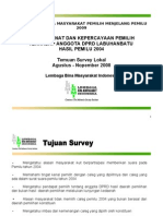 Laporan Survey Tingkat Minat Dan Kepercayaan Pemilih Thd Anggota Dprd 2004