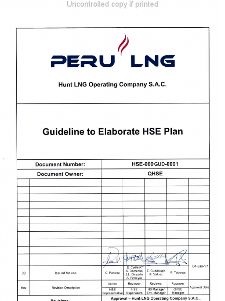 HSE Plan Development Guidelines | PDF | Occupational Safety And Health ...