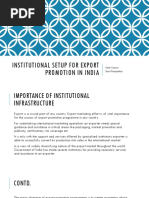 Institutional Setup For Export Promotion in India