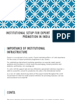 Institutional Setup For Export Promotion in India