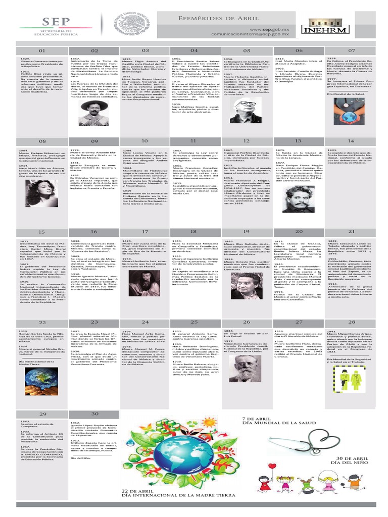 Efemerides Abril PDF México Politica de mexico