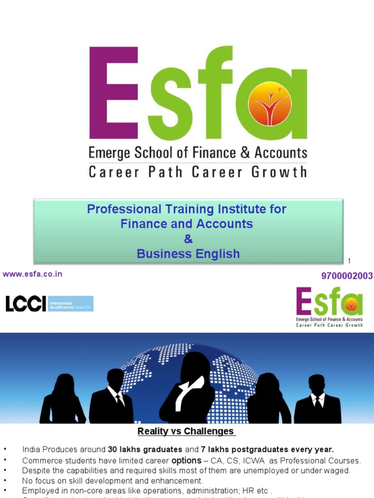 Esfa Finance & Accounts Training Institute PDF International