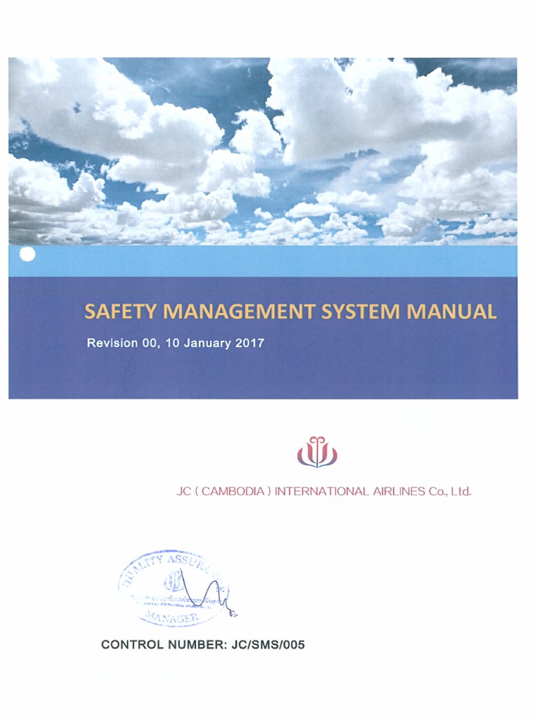 JC Cambodia Airlines SMS Manual | PDF | Risk | Safety