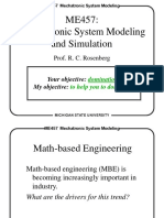 ME457: Mechatronic System Modeling and Simulation: Prof. R. C. Rosenberg