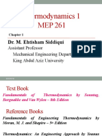 Thermodynamics 1 MEP 261: Dr. M. Ehtisham Siddiqui