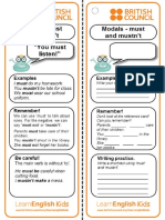 Grammar Practice Reference Card Modals Must and Mustnt PDF
