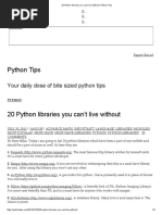 20 Python Libraries You Can't Live Without - Python Tips