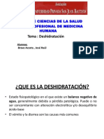 Tema: Deshidratación: Facultad de Ciencias de La Salud Escuela Profesional de Medicina Humana