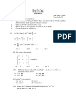 Model Test Paper Mathematics-XII Semester-II