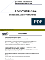 Major Events in Russia:: Challenges and Opportunities