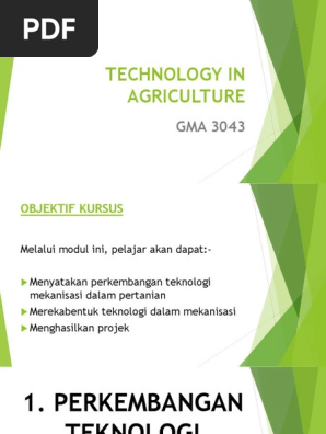 Technology In Agriculture Pdf