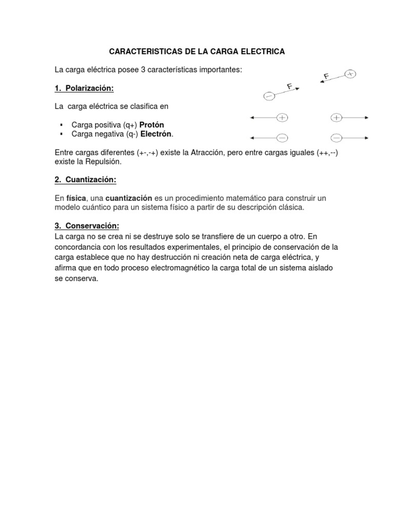 Caracteristicas de La Carga Electrica PDF