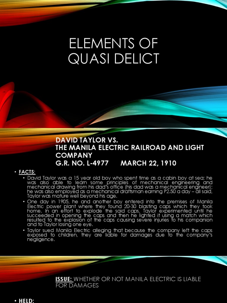 Elements Quasi Delict Negligence Crimes