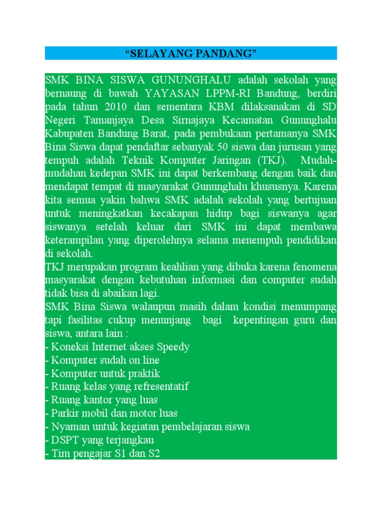 Selayang Pandang | PDF