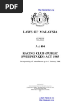 Act 404 Racing Club Public Sweepstakes Act 1965