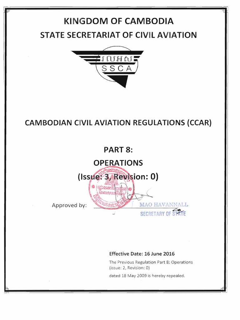 CCAR Part 8: Operations Regulations | PDF | Instrument Flight Rules ...