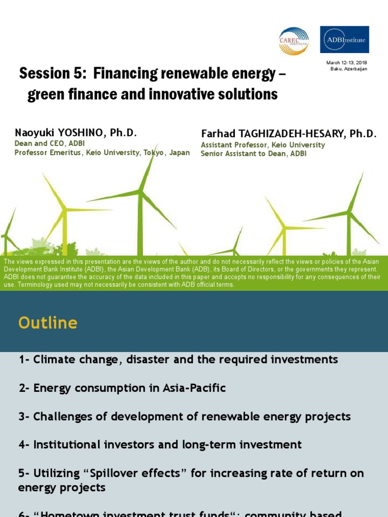 Financing Renewable Energy - Green Finance and Innovative Solutions ...