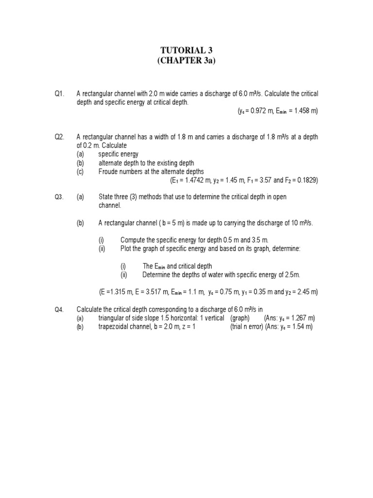 Tutorial 3 (CHAPTER 3a) | PDF