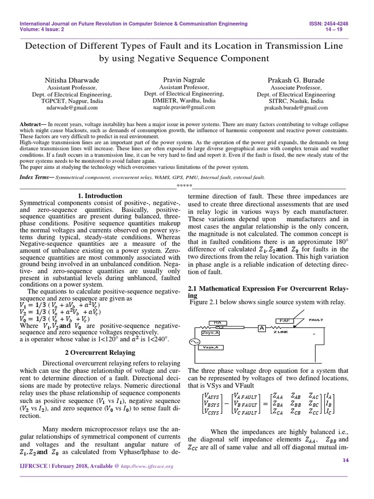Detection of Different Types of Fault and Its Location in Transmission ...