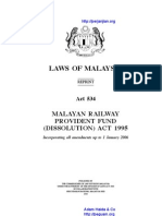 Act 534 Malayan Railway Provident Fund Dissolution Act 1995