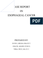 Case Report 0N Esophageal Cancer: Prepared by