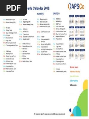 NEW CALENDAR - Members Calendar 2018
