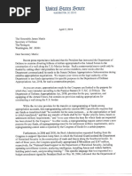 Senators Durbin Reed Letter to Mattis on border wall funding