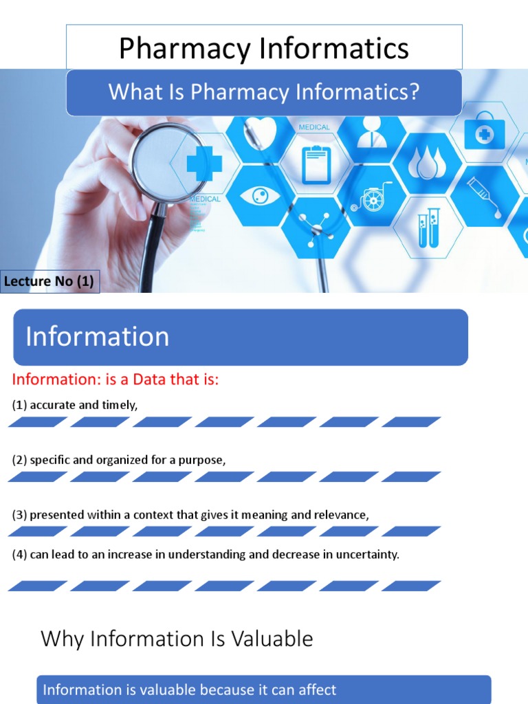Pharmacy Informatics Overview and Roles | PDF | Health Informatics ...