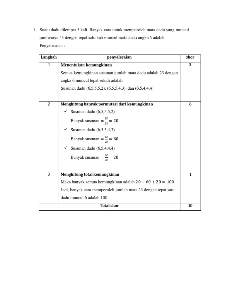 Rubrik Penilaian Soal Uraian Matematika Sd - Unduh File Guru