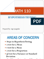 Math 110 2 Hypothesis Testing