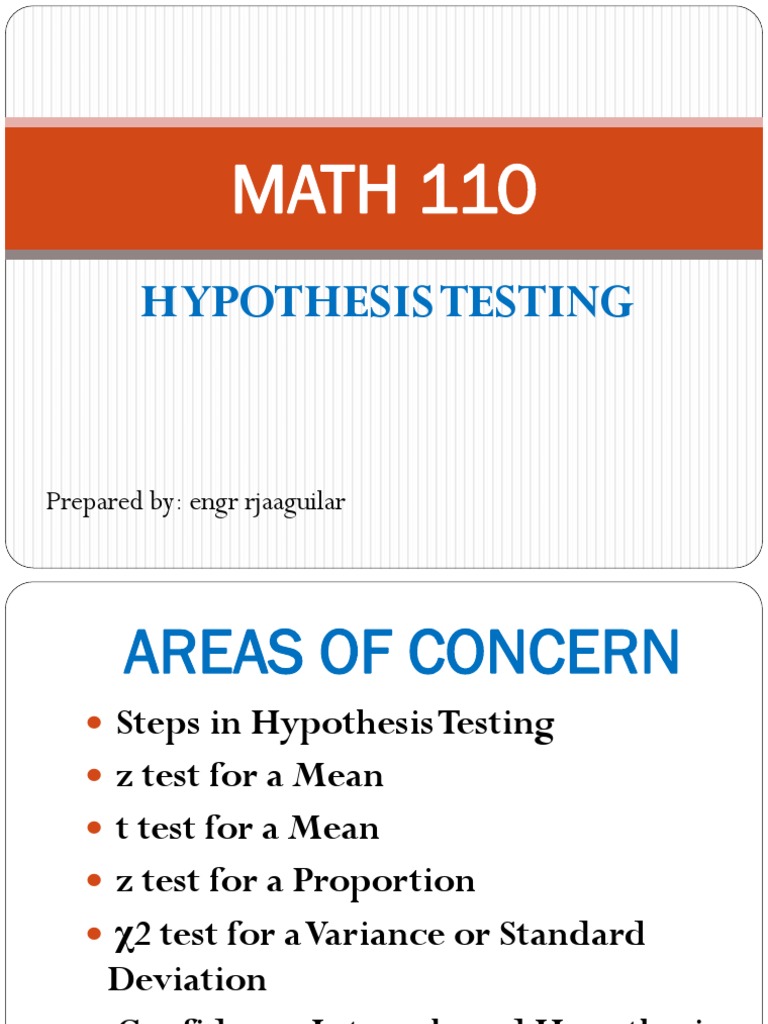 Hypothesis Testing in Math 110 | PDF | Statistical Hypothesis Testing ...