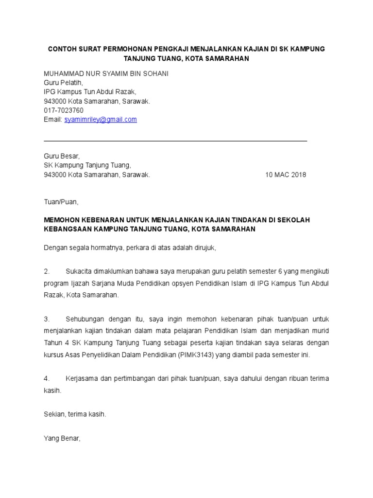 Surat Kebenaran Buat Kajian Pdf
