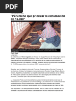 Perú tiene que priorizar la exhumación de 15 mil personas. Por Paola Ugaz