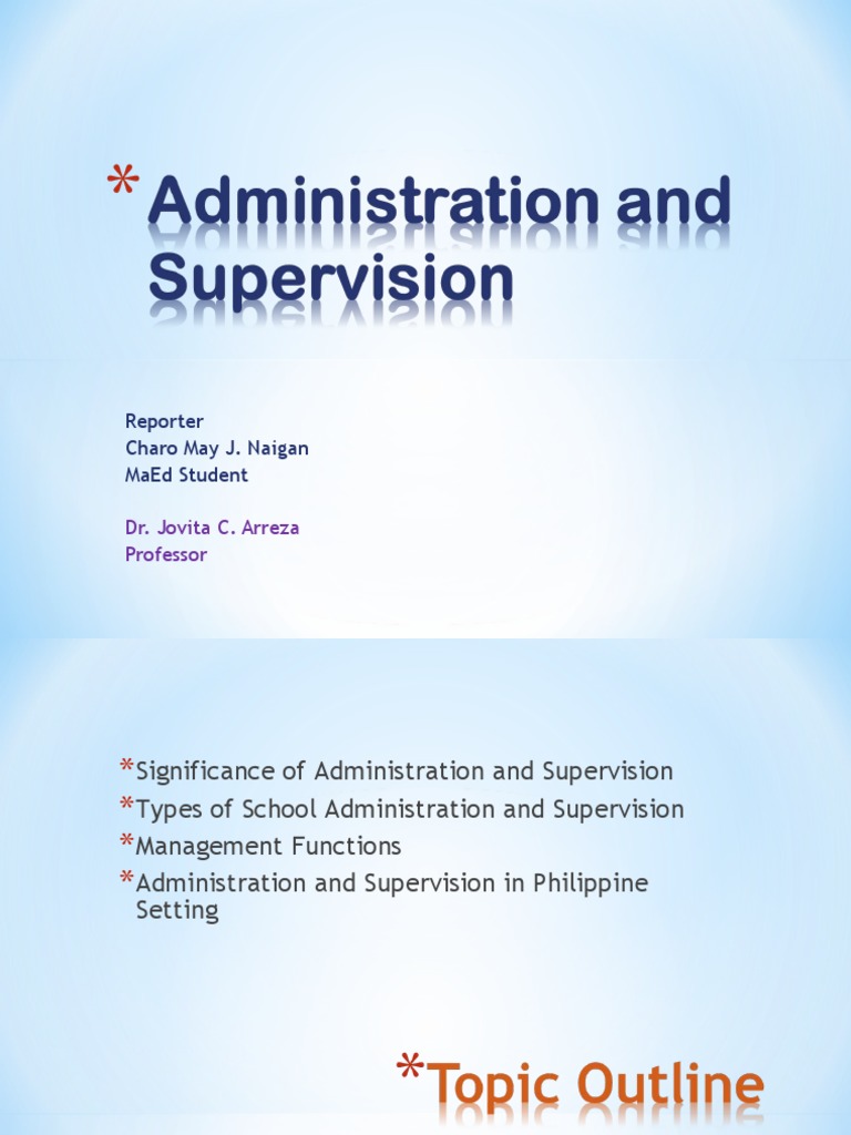 Administration and Supervision in Education | PDF | Leadership | Goal